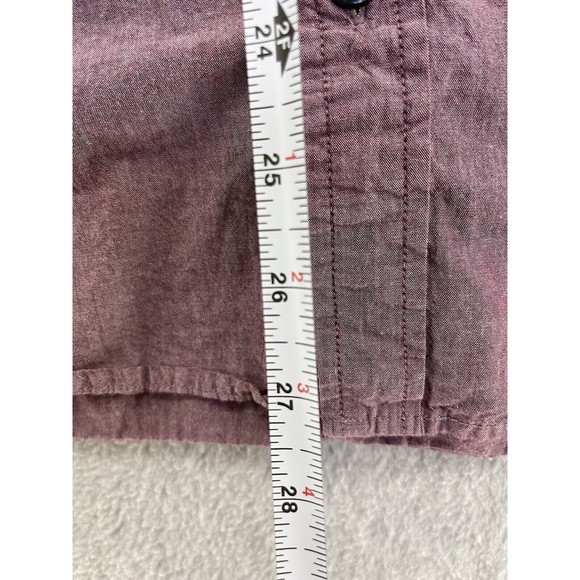 Voyager Mens Button Down Shirt Short Sleeve Size Large Magenta - Picture 6 of 9